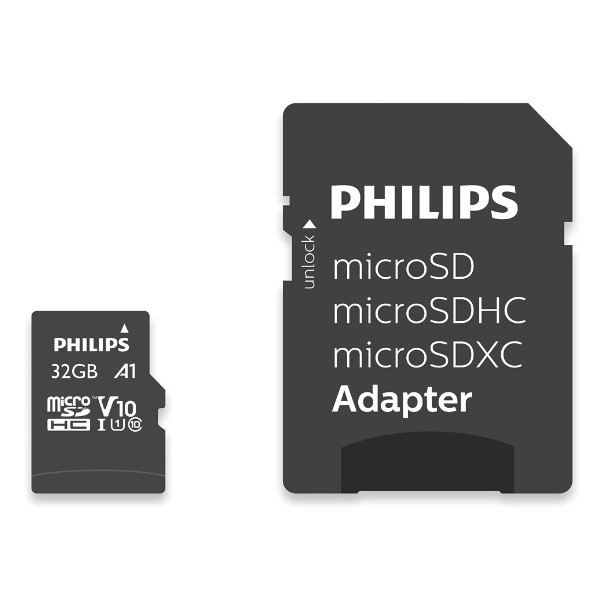 Philips Micro SDHC geheugenkaart / class 10 / UHS-I / A1 / inclusief adapter - 32GB  098122 - 2