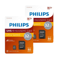 Philips Micro SDHC geheugenkaarten / class 10 / UHS-I / A1 / inclusief adapter (32GB, 2 stuks) APH00674