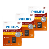 Philips Micro SDHC geheugenkaarten / class 10 / UHS-I / A1 / inclusief adapter (32GB, 3 stuks) APH00673