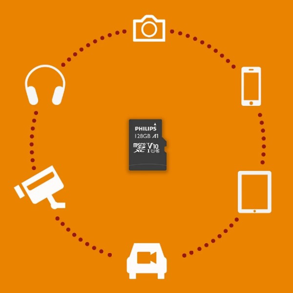 Philips Micro SDXC geheugenkaarten / class 10 / UHS-I / A1 / inclusief adapter (128GB, 2 stuks) APH00678 - 3