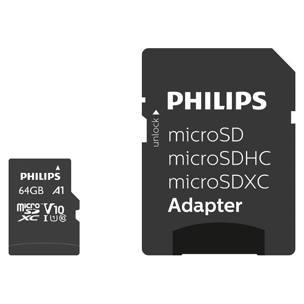 Philips Micro SDXC geheugenkaarten / class 10 / UHS-I / A1 / inclusief adapter (64GB, 2 stuks) APH00680 - 2
