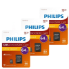 Philips Micro SDXC geheugenkaarten / class 10 / UHS-I / A1 / inclusief adapter (64GB, 3 stuks) APH00679 - 1