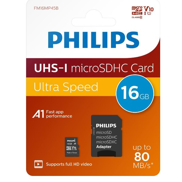 Philips Micro SD geheugenkaart class 10 inclusief SD adapter - 32GB  098122 - 1