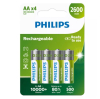 Philips Oplaadbare AA / HR06 Ni-Mh Batterijen (4 stuks, 2600 mAh)