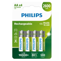 Philips Oplaadbare AA / HR06 Ni-Mh Batterijen (4 stuks, 2600 mAh)  APH00405