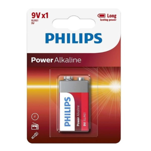 Philips Power 9V / 6LR61 / E-Block Alkaline Batterij (1 stuk)  098306 - 