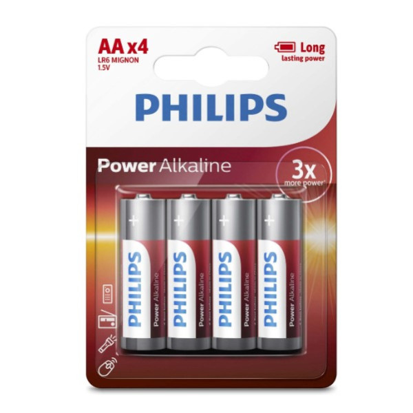 Philips Power AA / MN1500 / LR06 Alkaline Batterij (4 stuks)  098300 - 