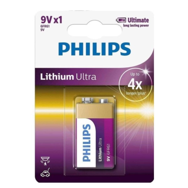Philips Ultra 6FR61 / 9V E-Block Lithium Batterij (2 stuks)  APH00594 - 1