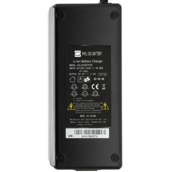 Phylion Acculader E-bike 1-Polig Tulp (29.4V, 2A, 59W, origineel) APH00686 - 3