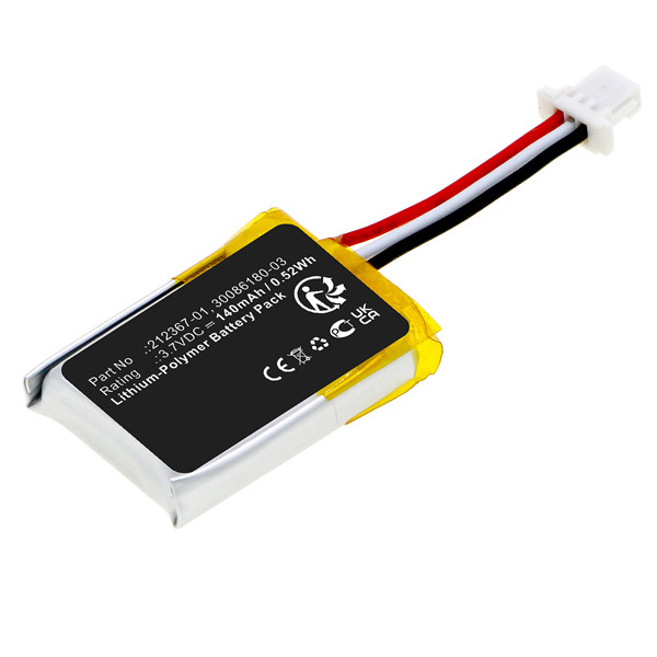 Plantronics 86180-03 / 212367-01 / 212367-01 (3 pin) accu (3.7 V, 140 mAh, 123accu huismerk)  APO00217 - 1