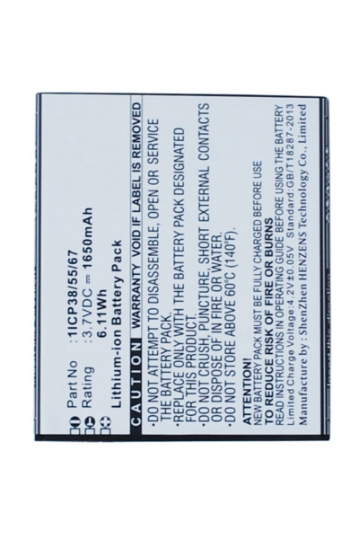Posh 1ICP38/55/67 accu (1650 mAh, 123accu huismerk) APO00028 - 1