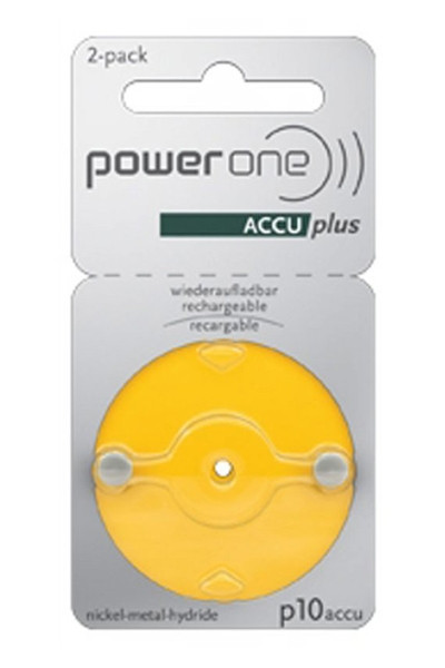 PowerOne oplaadbare gehoorapparaat 10 / PR70 / Geel batterij 2 stuks (1.2 V)  APO00077 - 1