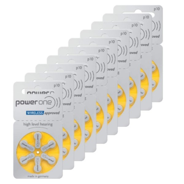 Power One PowerOne 10 / PR70 / Geel gehoorapparaat batterij 60 stuks  APO00209 - 1