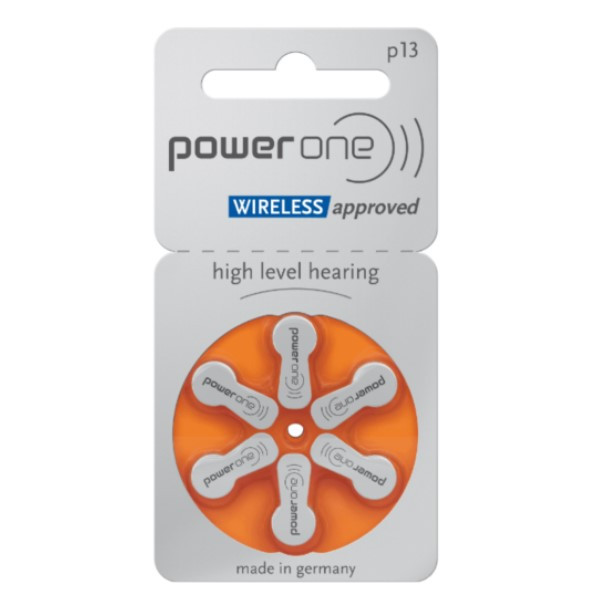 Power One PowerOne 13 / PR48 / Oranje gehoorapparaat batterij 6 stuks  APO00026 - 1