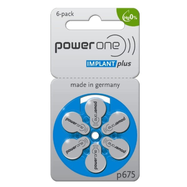 Power One PowerOne Cochlear Implant Plus 675 / PR44 / Blauw batterij 6 stuks  APO00164 - 1