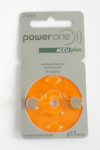 Power One PowerOne oplaadbare gehoorapparaat 13 / PR48 / Oranje batterij 2 stuks (1.2 V)  APO00076