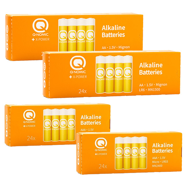 Q-Nomic Combi deal: Q-nomic Power AA + AAA batterijen (4x 24 stuks)  AQN00035 - 1