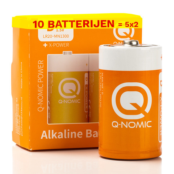 Q-Nomic Power LR20 / D Alkaline Batterij (10 stuks)  AQN00040 - 1