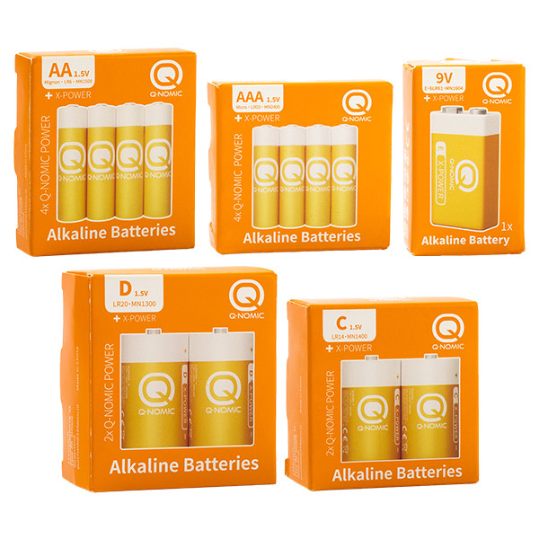 Q-Nomic Power Mix Set AA / AAA / C / D / 9V Alkaline Batterij (13 stuks)  AQN00045 - 1