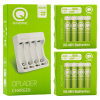 Q-Nomic Power Oplaadbare AAA / HR03 Ni-Mh batterijen inclusief lader (8 stuks, 800 mAh)