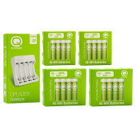 Q-Nomic Power Oplaadbare AA / HR6 + AAA / HR03 Ni-Mh batterijen inclusief lader (16 stuks)  AQN00106