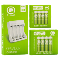 Q-Nomic Power Oplaadbare AA / HR6 + AAA / HR03 Ni-Mh batterijen inclusief lader (8 stuks)  AQN00105