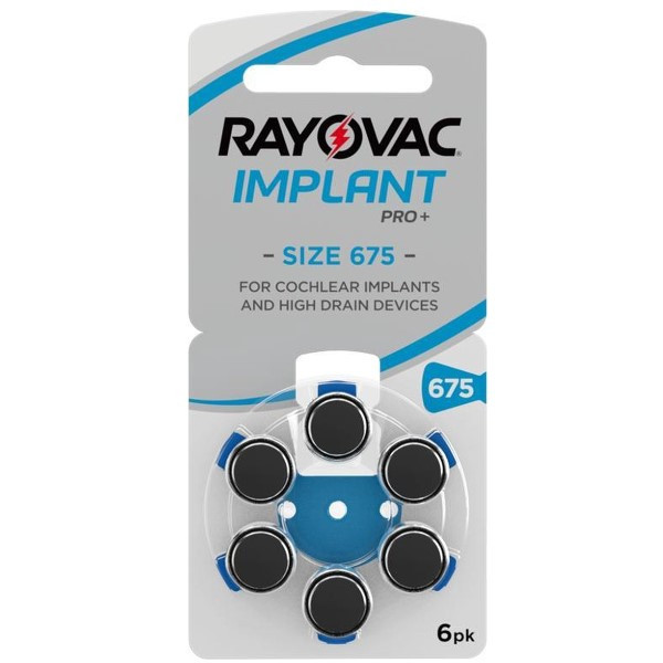 Rayovac Cochlear Implant pro+ 675 / PR44 / Blauw batterij 6 stuks  204808 - 1
