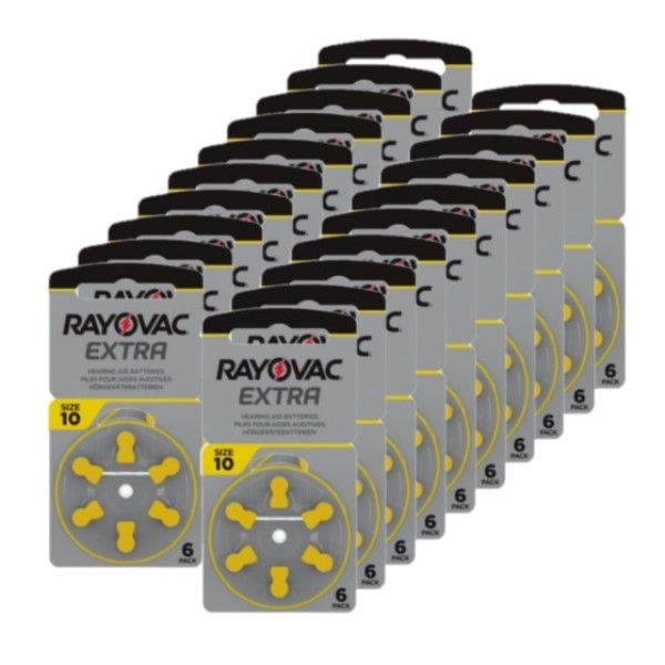 Rayovac Extra Advanced 10 / PR70 / Geel voordeelpak 120 stuks  ARA00133 - 1