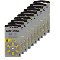 Rayovac Extra Advanced 10 / PR70 / Geel voordeelpak 60 stuks  204804