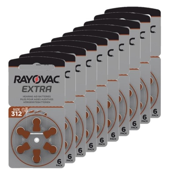 Rechtmatig temperatuur acuut Rayovac Extra Advanced 312 / PR41 / Bruin voordeelpak 60 stuks Rayovac  123accu.nl