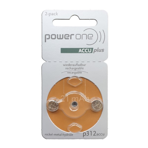 Rayovac PowerOne oplaadbare gehoorapparaat P312 / PR41 batterij 2 stuks (1.2 V)  ARA00055 - 1