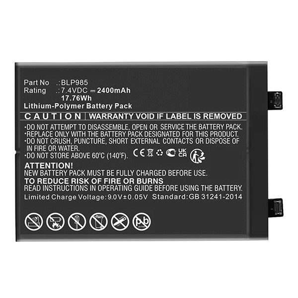 Realme BLP985 accu (7,4 V, Li-pl, 2400mAh, 123accu huismerk) ARE00228 - 1