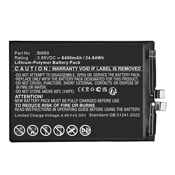 Redmi BM69 accu (3.85 V, 6400 mAh, 123accu huismerk) ARE00304 - 1