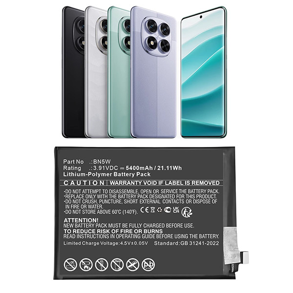 Redmi BN5W accu (3.91 V, 5400 mAh, 123accu huismerk) ARE00298 - 1