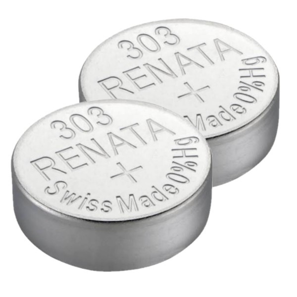 Renata 303 / SR1154SW / SR44 zilveroxide knoopcel batterij 2 stuks ARE00365 - 1