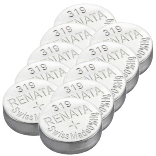 Renata 319 / SR527SW / SR64 zilveroxide knoopcel batterij 10 stuks  ARE00240 - 1