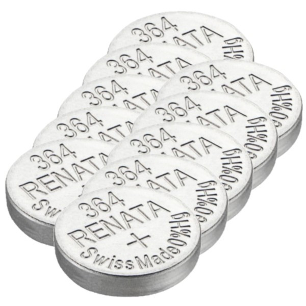 Renata 364 / SR621SW / SR60 zilveroxide knoopcel batterij 10 stuks ARE00250 - 1