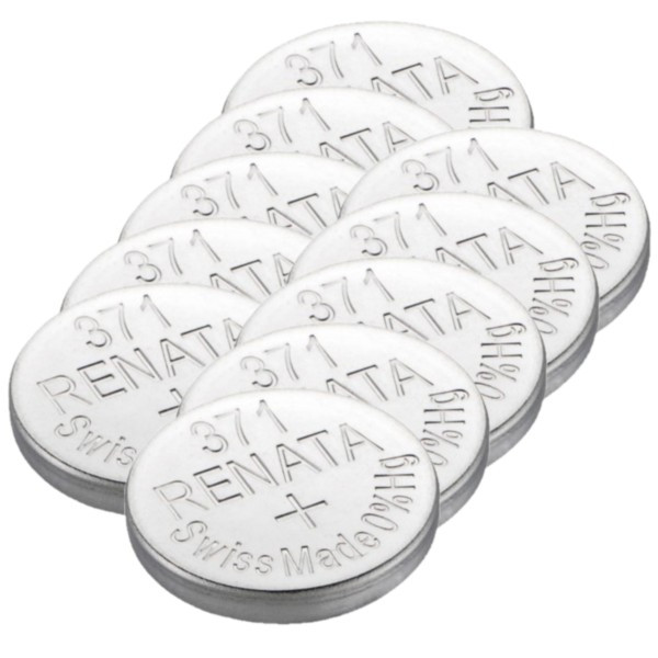 Renata 371 / SR920SW / SR69 zilveroxide knoopcel batterij 10 stuks ARE00252 - 1