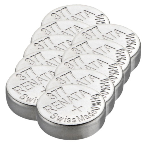 Renata 377 / SR626SW / SR66 zilveroxide knoopcel batterij 10 stuks ARE00254 - 1