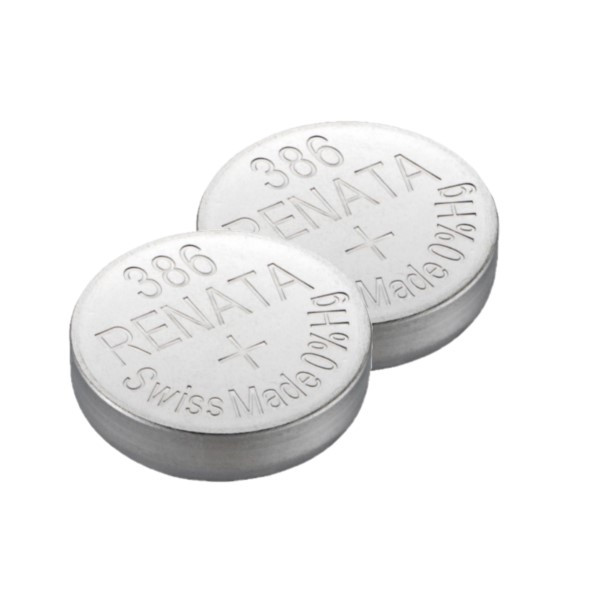 Renata 386 / SR1142W / SR43 zilveroxide knoopcel batterij 2 stuks  ARE00134 - 1
