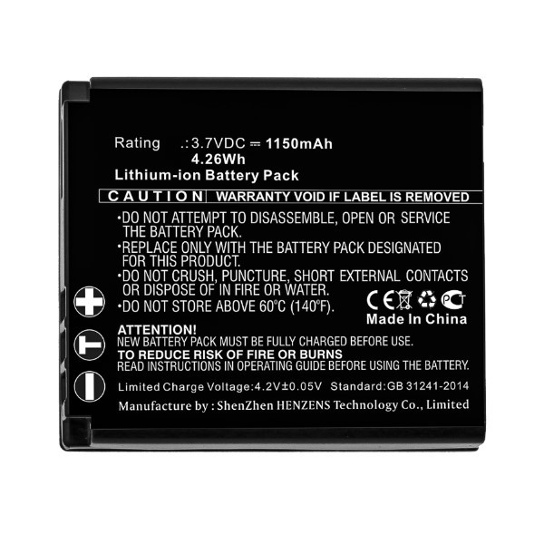 Ricoh DB-60 / DB-65 accu (3.7 V, 1150 mAh, 123accu huismerk) ARI00019 - 2