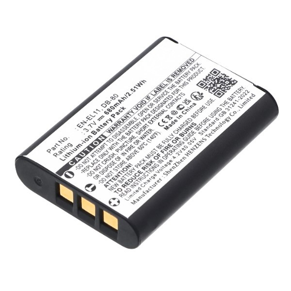 Ricoh DB-80 accu (3.7 V, 680 mAh, 123accu huismerk) ARI00014 - 1