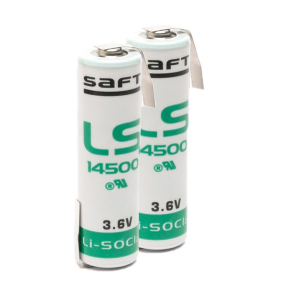 2 stuks: Saft LS14500 / LS14500CNR / AA batterijen met Z-tag soldeerlippen (3.6 V, 2600 mAh, Li-SOCl2) ASA02497 - 1
