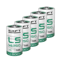 Saft Aanbieding: 5 x Saft LS14250 / 1/2 AA batterij (3.6V, 1200 mAh, Li-SOCl2)  ASA02351