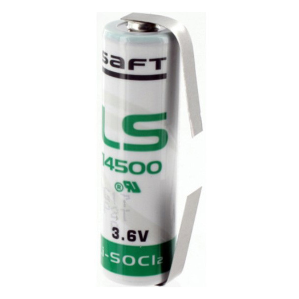 Saft LS14500 / AA batterij met soldeerlippen (3.6 V, 2600 mAh, Li-SOCl2)  ASA02050 - 