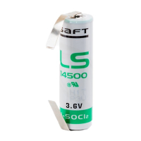 Saft LS14500 / LS14500CNR / AA batterij met U-tag soldeerlippen (3.6 V, 2600 mAh, Li-SOCl2) ASA02050