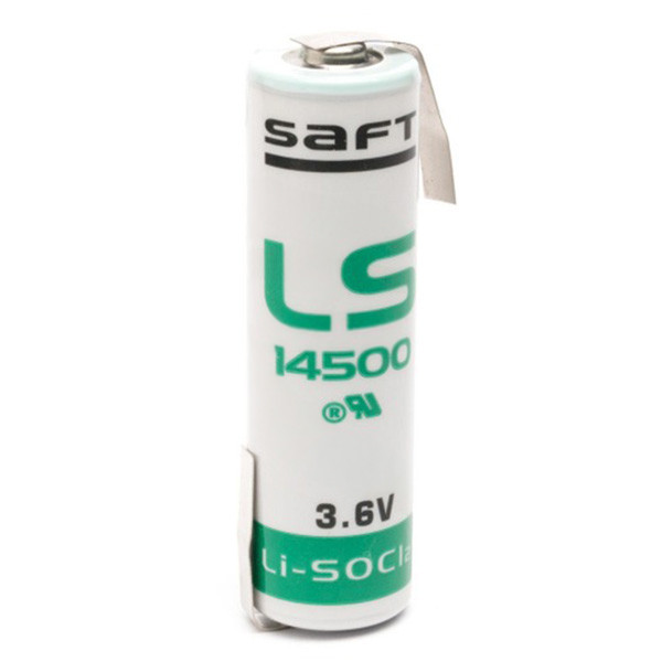 Saft LS14500 / LS14500CNR / AA batterij met Z-tag soldeerlippen (3.6 V, 2600 mAh, Li-SOCl2) ASA02051 - 1