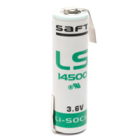 Saft LS14500 / LS14500CNR / AA batterij met Z-tag soldeerlippen (3.6 V, 2600 mAh, Li-SOCl2) ASA02051