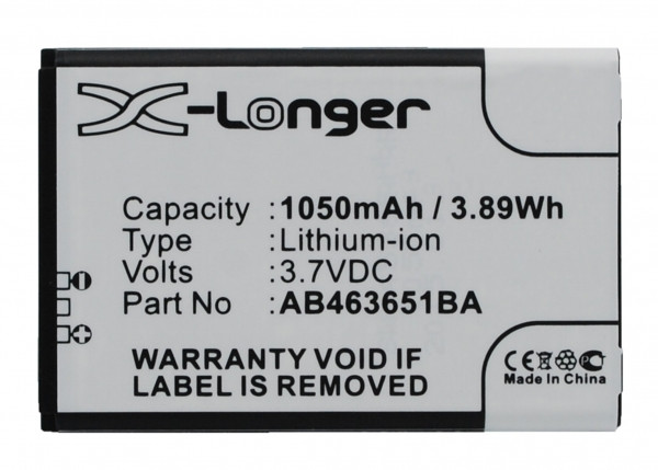 Samsung AB46365UG / AB463651BA / AB463651BE accu (1050 mAh, 123accu huismerk)  ASA01288 - 1