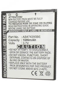 Samsung AB474350BU / AB474350BE / AB474350DU accu (1000 mAh, 123accu huismerk)  ASA00230